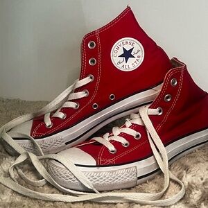 Converse Red Canvas High-Tops
